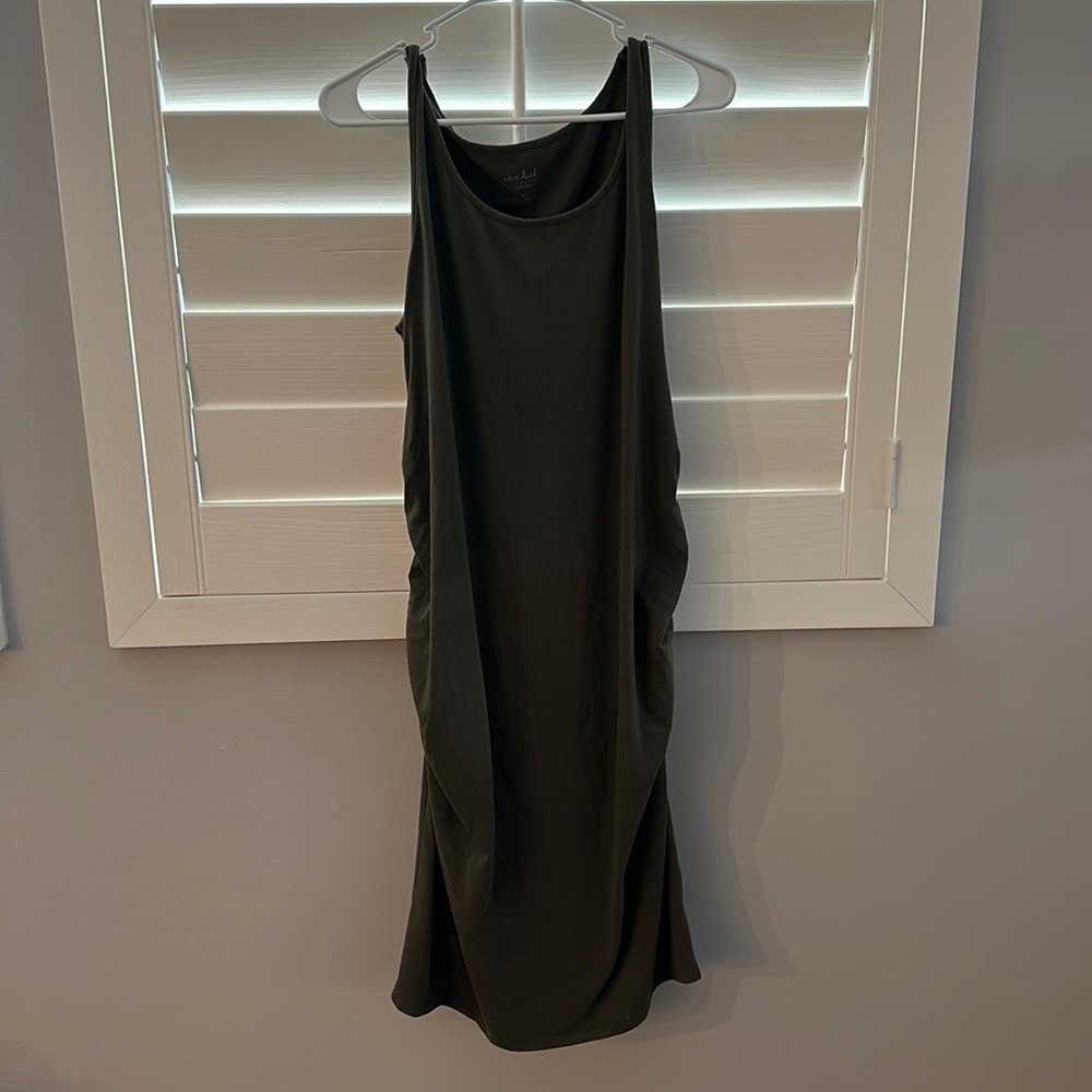 Forrest green maternity dress